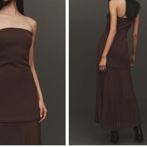 Anthropologie Chocolate Strapless Dress